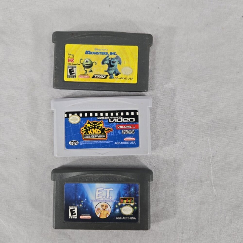 Nintendo Game Boy Advance Game Lot Of 3 Monster Inc Kids Next Door ET E.T Tested
